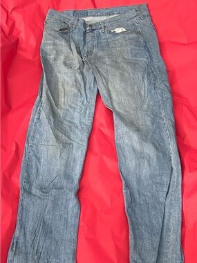 Wrangler 33x32 Men's Light Blue Denim Jeans